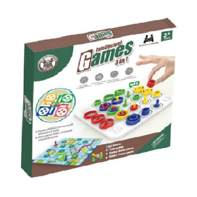 3 in 1 Board Game Interactive Family Children Circle Trap Ferrute Game Plastic Tic Tac Toe